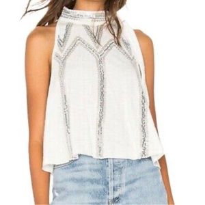 Free People White Sequin Tank